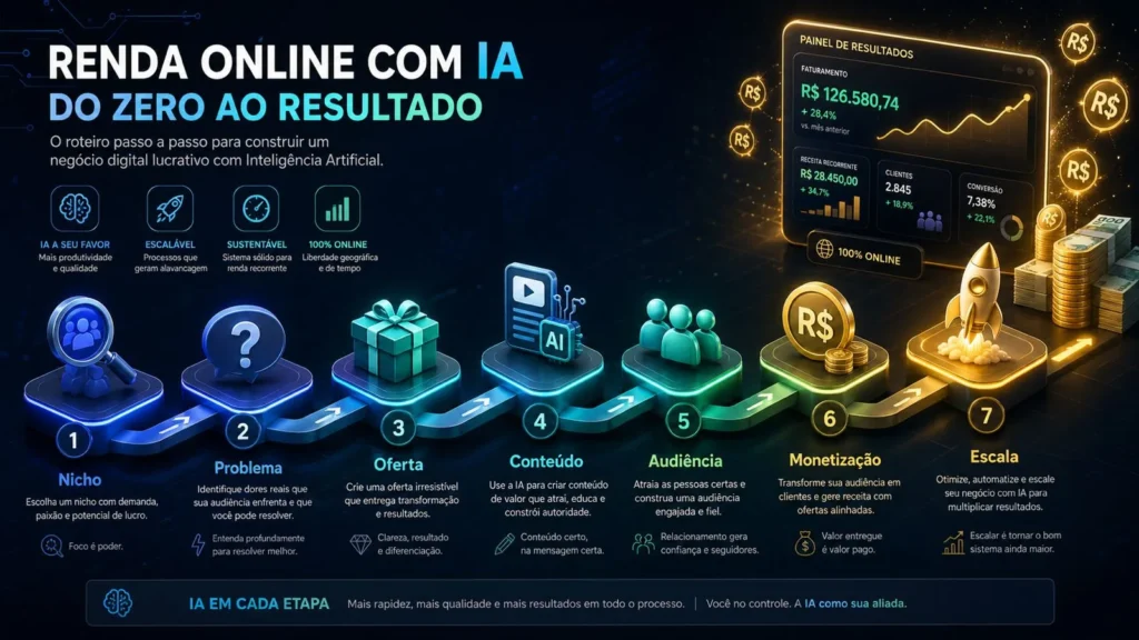 plano para montar renda online usando inteligência artificial