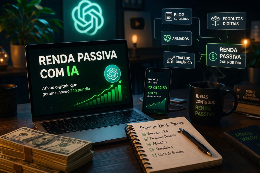 Como gerar renda passiva com IA usando ChatGPT e ativos digitais