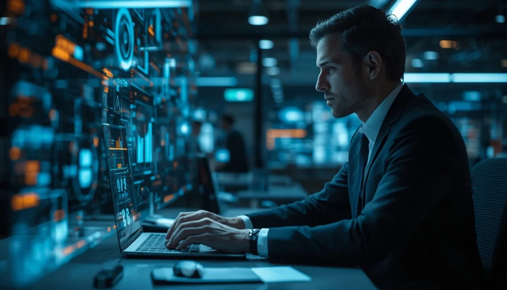 Humano e inteligência artificial trabalhando juntos no futuro do mercado de trabalho
