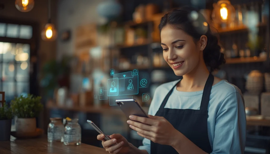 Pessoa usando inteligência artificial para adaptar o tom de voz de uma marca nas redes sociais