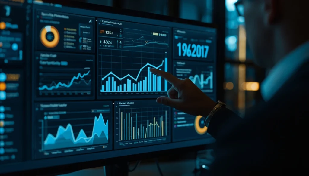 Dashboard com métricas de crescimento orgânico, cliques e engajamento para avaliar resultados de um projeto com ChatGPT
